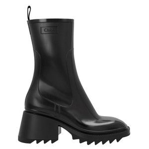 CHLOÉ Black PVC Betty Rain Boots "New one"